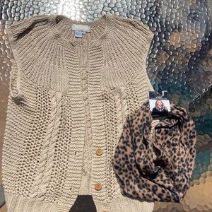 Knit best & Leopard print scarf